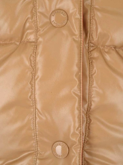 Shop Burberry Detachable Puffer Gilet Paneled Coat In Beige