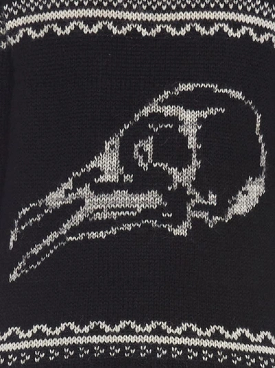 Shop Saint Laurent Animal Skull Knitted Sweater In Black