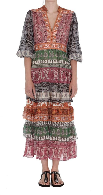 Shop Zimmermann Amari Tiered Dress In Multi