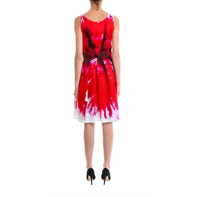 Shop Moschino Printed Dress In Red