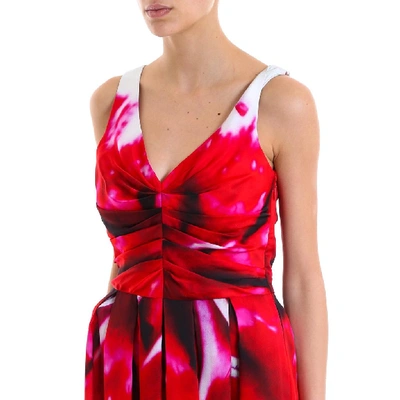 Shop Moschino Printed Dress In Red