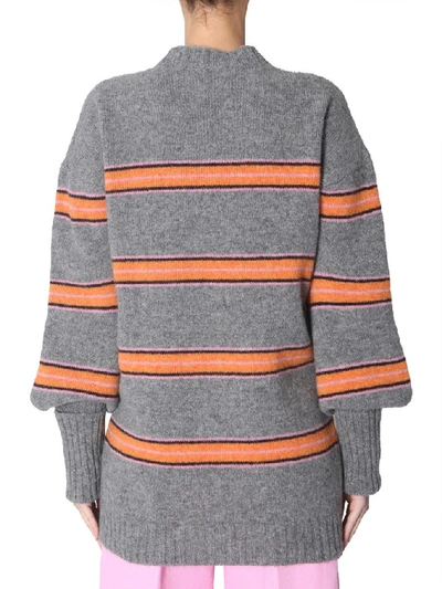 Shop Msgm Oversized Knit Sweater In Multi