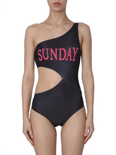 Shop Alberta Ferretti Sunday Cut Out Swimsuit In Black