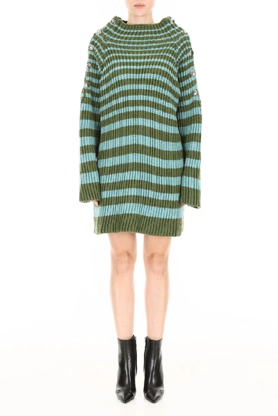 Shop Alberta Ferretti Ribbed Striped Sweater In Fantasia Verde