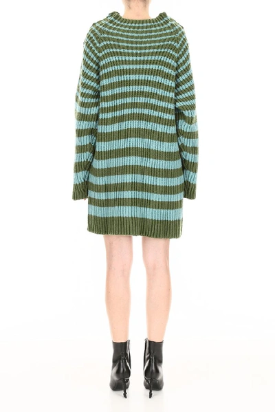 Shop Alberta Ferretti Ribbed Striped Sweater In Fantasia Verde
