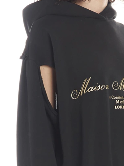 Shop Mm6 Maison Margiela Cape Embellished Hoodie In Black