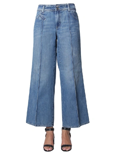 Shop Givenchy Wide Leg Jeans In Blue