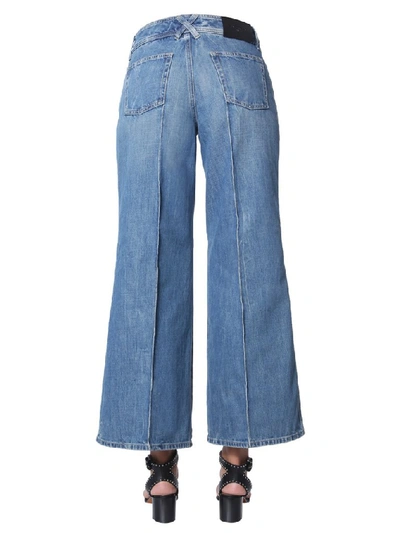 Shop Givenchy Wide Leg Jeans In Blue