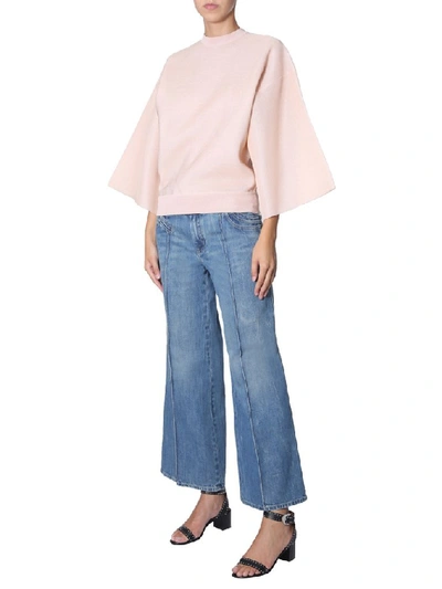 Shop Givenchy Wide Leg Jeans In Blue