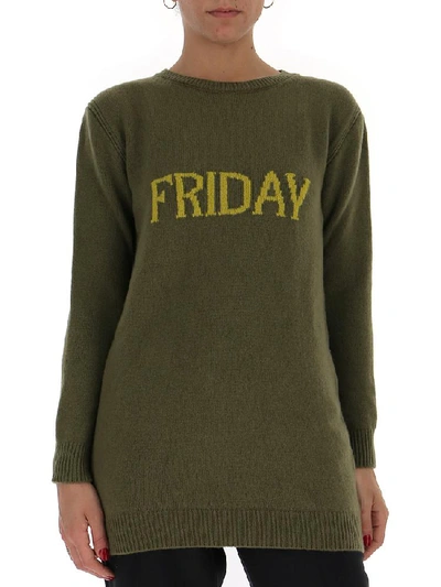 Shop Alberta Ferretti Friday Mini Sweater Dress In Green