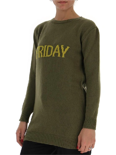 Shop Alberta Ferretti Friday Mini Sweater Dress In Green