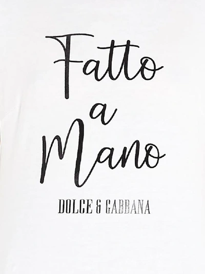 Shop Dolce & Gabbana Fatto A Mano Logo Print Crewneck T In White
