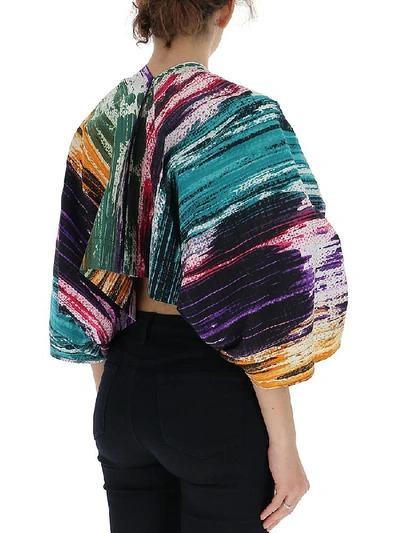 Shop Issey Miyake Abstract Print Blouse In Multi