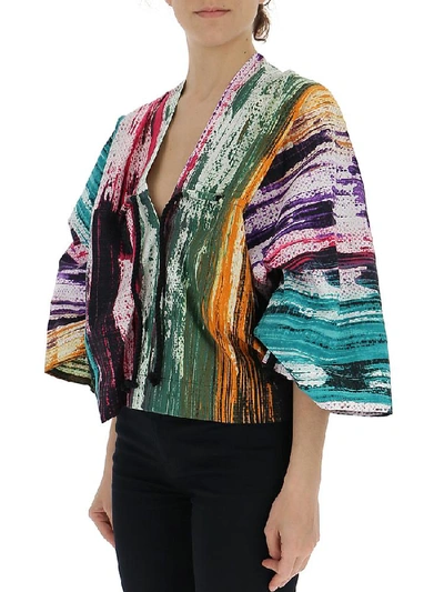 Shop Issey Miyake Abstract Print Blouse In Multi