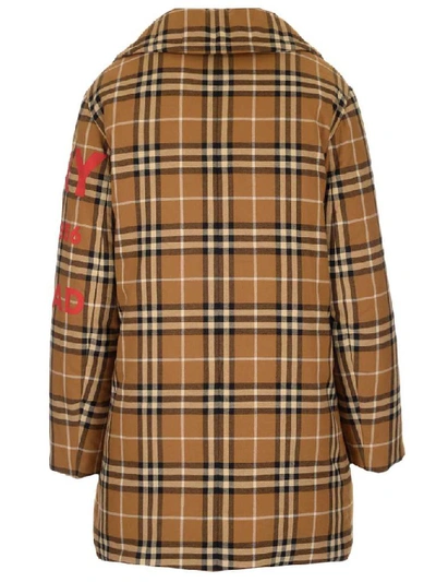 Shop Burberry Double Breasted Horseferry Printed Coat In Multi