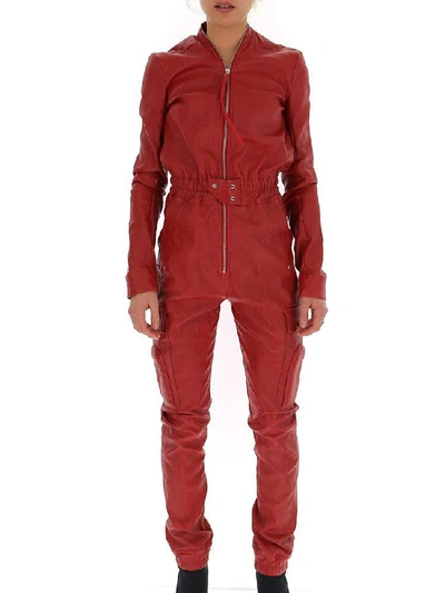 Shop Rick Owens Elasticated Catsuit In Red