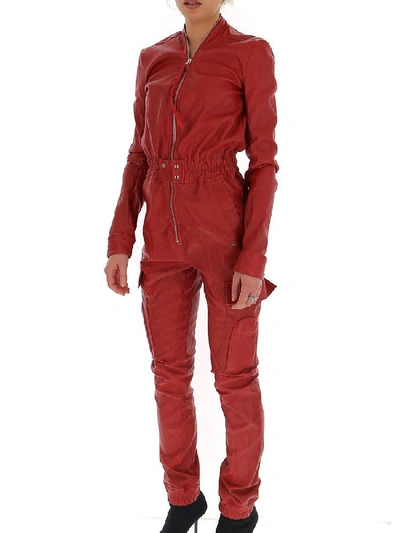 Shop Rick Owens Elasticated Catsuit In Red