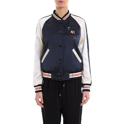 Shop Coach Embroidered Varsity Jacket In Multi