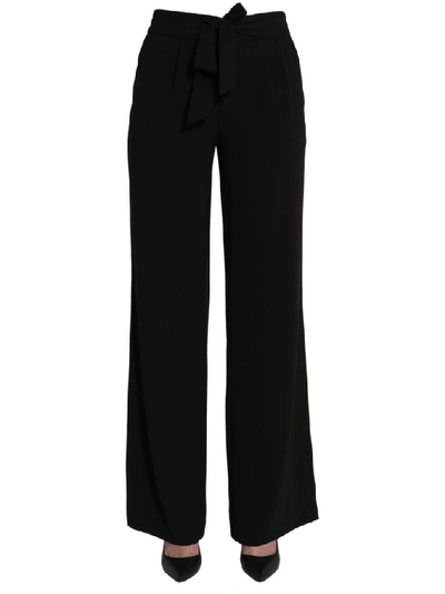 Shop Boutique Moschino Bow Detail Wide Leg Trousers In Black