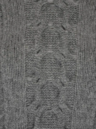 Shop Stella Mccartney Cable Knit Oversize Sweater In Grey