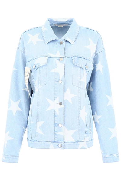 Shop Stella Mccartney Star Print Boyfriend Jacket In Blue