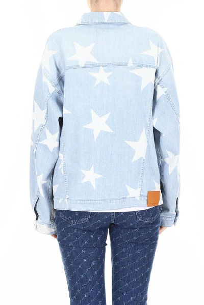 Shop Stella Mccartney Star Print Boyfriend Jacket In Blue