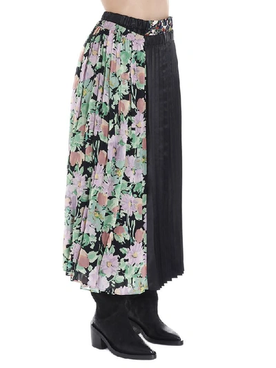 Shop Junya Watanabe Pleated Floral Patchwork Skirt In Multi