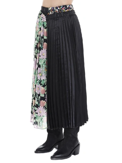 Shop Junya Watanabe Pleated Floral Patchwork Skirt In Multi