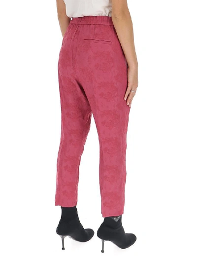 Shop Ann Demeulemeester Cropped Trousers In Berry