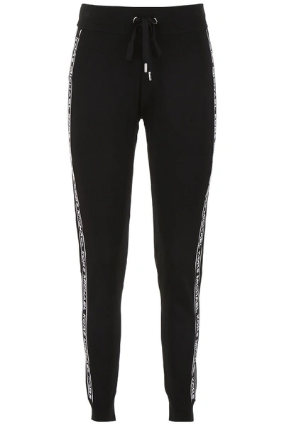 Shop Michael Michael Kors Tapered Stripe Detail Jogging Pants In Black