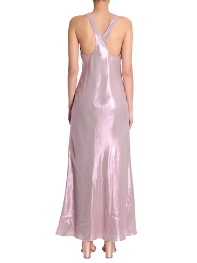 Shop Alberta Ferretti Shimmery Sleeveless Dress In Pink
