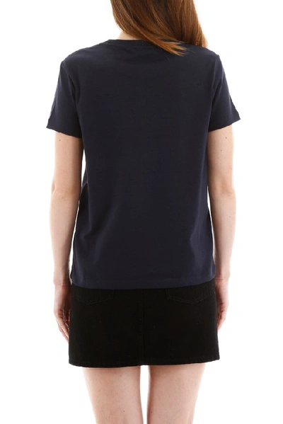 Shop Kenzo Logo Embroidered T In Navy
