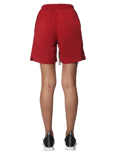 Shop Rick Owens Drkshdw Logo Drawstring Shorts In Red