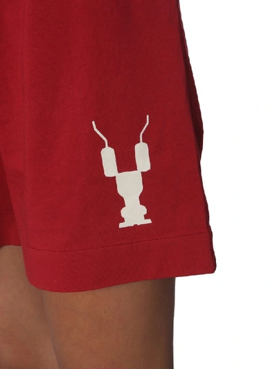 Shop Rick Owens Drkshdw Logo Drawstring Shorts In Red
