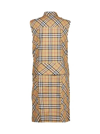 Shop Burberry Luna Checked Sleeveless Dress In Multi