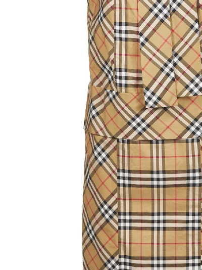 Shop Burberry Luna Checked Sleeveless Dress In Multi