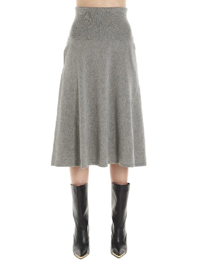 Shop Stella Mccartney Flared Midi Skirt In Grey