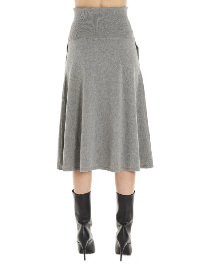 Shop Stella Mccartney Flared Midi Skirt In Grey