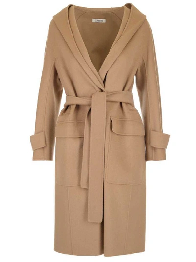 Shop Max Mara 's  Teresa Hooded Coat In Beige