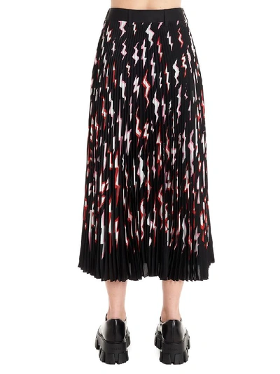 Shop Prada Printed Pleated Midi Skirt In Multi