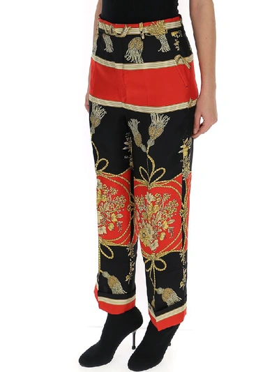 Shop Gucci Cropped Printed Pants In Multi