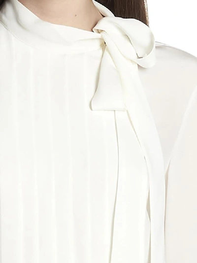 Shop Red Valentino Pleated Detail Blouse In White