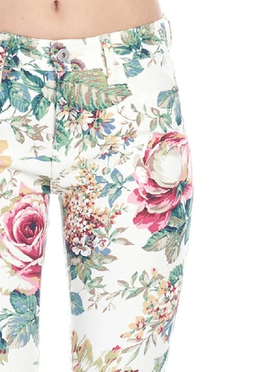 Shop Junya Watanabe Floral Skinny Jeans In White