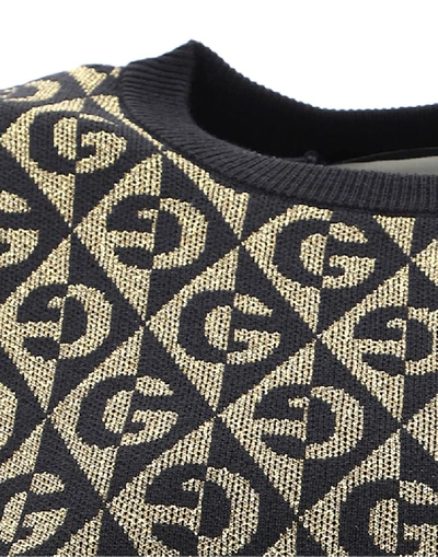 Shop Gucci G Rhombus Knitted Pullover In Multi
