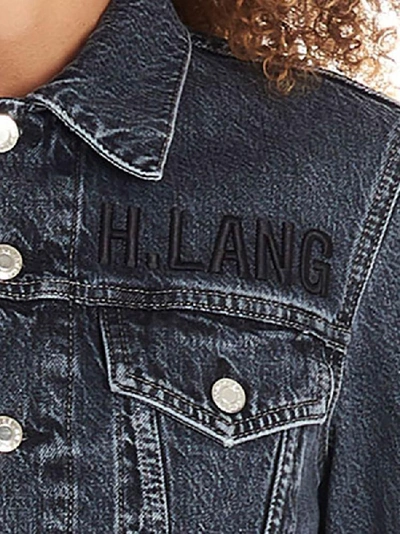 Shop Helmut Lang Logo Embroidered Cropped Jacket In Grey