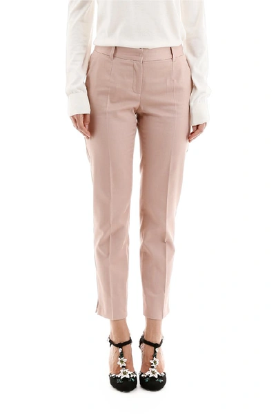 Shop Dolce & Gabbana Cropped Mid Rise Trousers In Pink