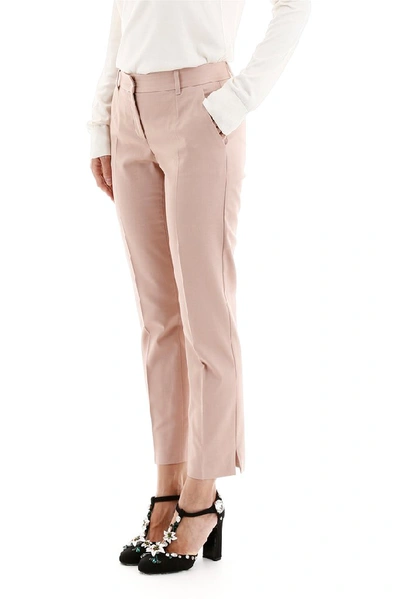 Shop Dolce & Gabbana Cropped Mid Rise Trousers In Pink