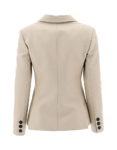 Shop Dior Buttoned Blazer In 1617 Beige