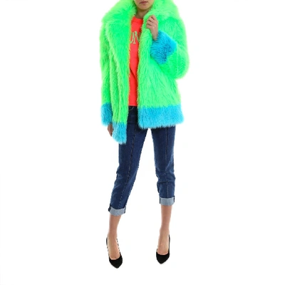 Shop Alberta Ferretti Contrasting Faux Fur Jacket In Multi