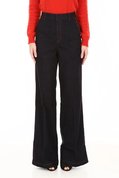 Shop Stella Mccartney Wide Leg Jeans In Navy